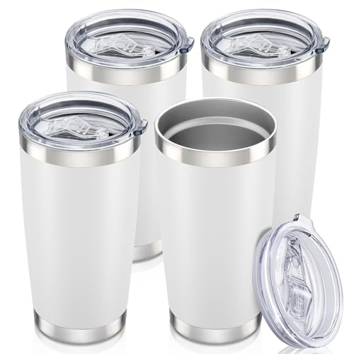 20 oz Tumbler with Lid Stainless Steel Insulated Tumblers Bulk Cups Mug (4 Count)