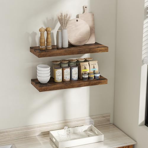 30 Inch Brown Floating Shelves for Wall (2 Count)