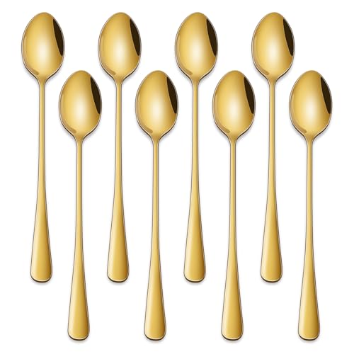 7.5 Inch Gold Iced Tea Spoons (8 Count)