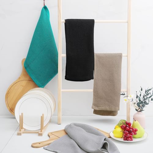 100% Cotton Waffle Weave Kitchen Dish Towels 4 (4 Count)