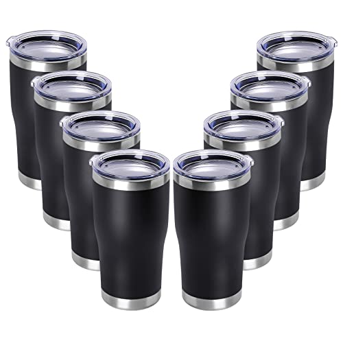 20oz Tumbler with Lid Stainless Steel Tumblers Bulk (8 Count)