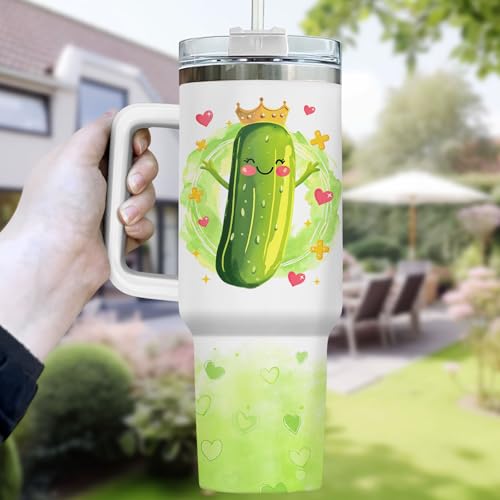 Funny Pickle Just Girl Who Loves 40 oz Tumbler with Handle