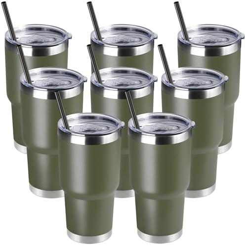 30oz Tumbler Bulk with Lid and Straw (8 Count)
