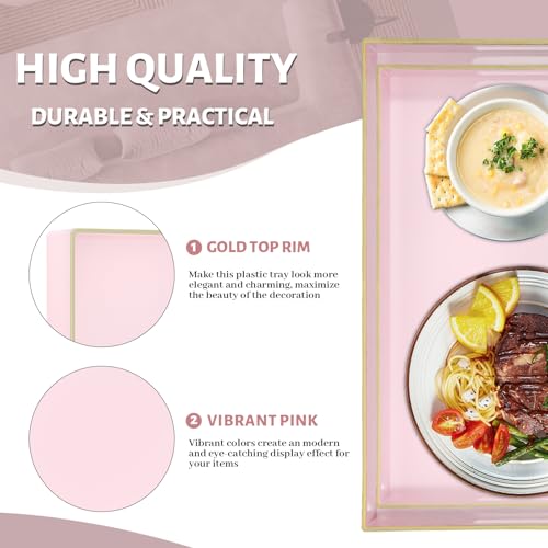 Pink Serving Tray with Handles