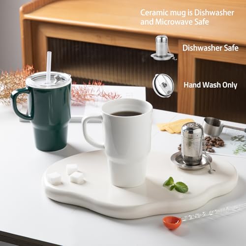 Sweejar Ceramic Tea Cup with Lid