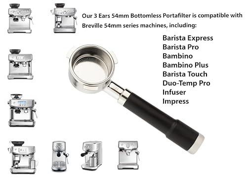 54mm Naked Bottomless Portafilter Compatible with Breville Barista Express