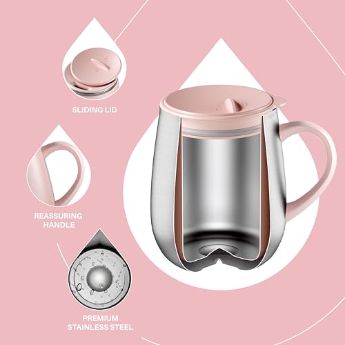 16 oz Insulated Coffee Mug with Lid and Handle
