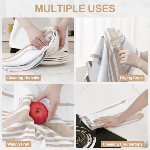 Premium Cotton Stripe Kitchen Towels 3 Pack (3 Count)