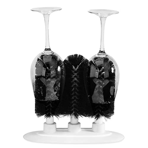 Triple Brush Bar Glass Washer with 3 Brushes and Suction Base