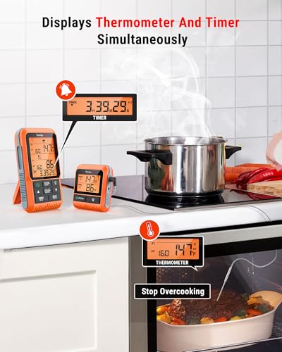 TempSync 500FT Wireless Meat Thermometer for Grilling and Smoking