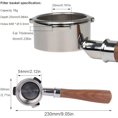 54mm Bottomless Portafilter Compatible for Breville Barista Express
