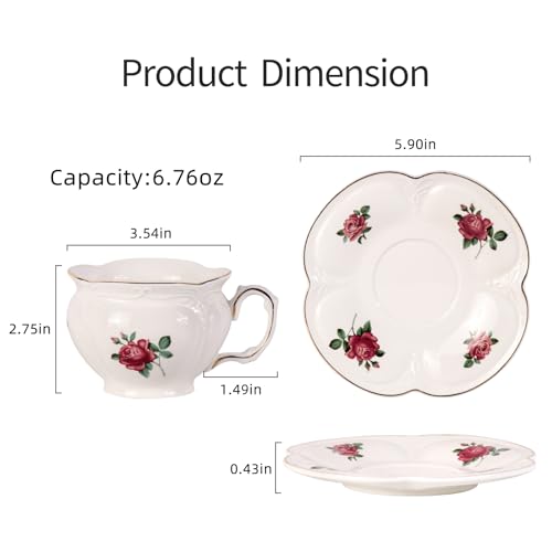 Tea Cups and Saucers Set of 2 (2 Count)