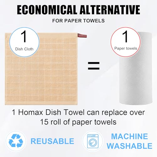 100% Cotton Terry Kitchen Dish Cloths (6 Count)