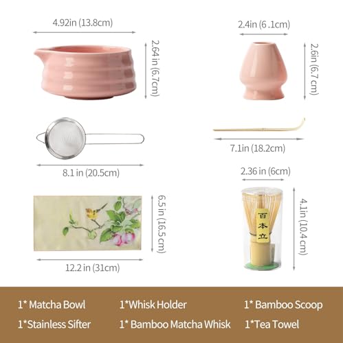 Matcha Set Matcha Whisk Set Includes Matcha Bowl and Whisk (7 Count)