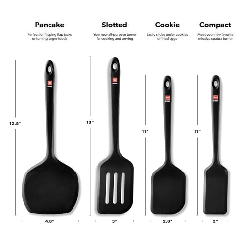 DI ORO Silicone Turner Spatula Set (4 Count)