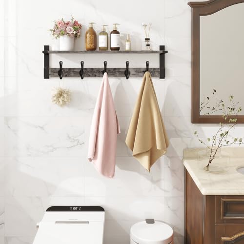 Coat Rack Wall Mount with Shelf