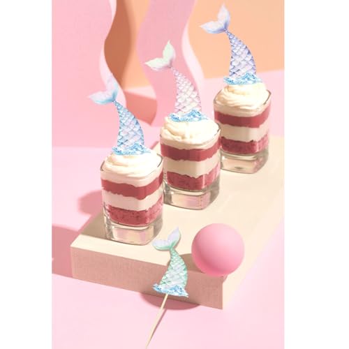 24 Pcs Mermaid Tail Cupcake Toppers (24 Count)
