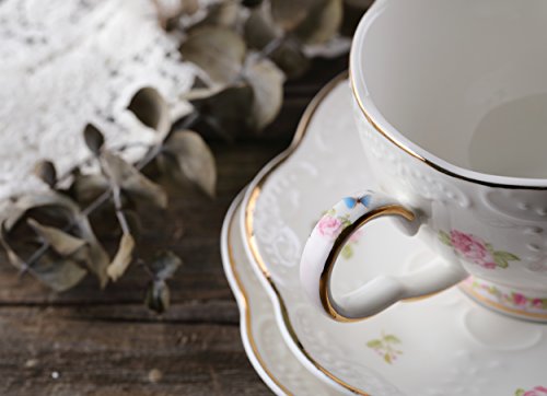 16pcs Vintage Porcelain Flower Series Tea Set with Teapot Warmer