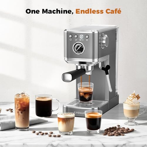 Elite Espresso Coffee Machine with Steam Wand for Cappuccino