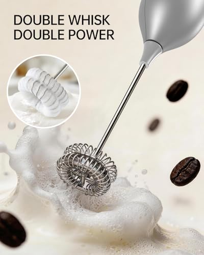 Rechargeable Milk Frother Handheld with Stand