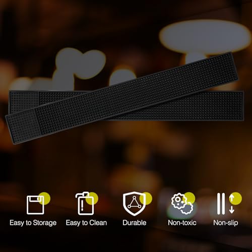 6 Pcs Bar Mat 24 X 3 Inch Black