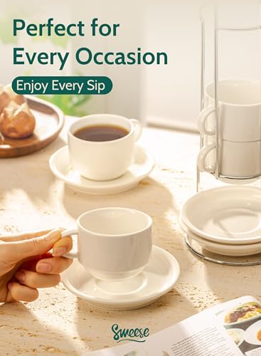 Porcelain Espresso Cups Set (4 Count)