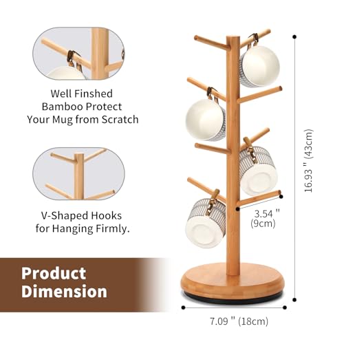 Mug Holder 360° Rotating Mug Tree Holds 8 Coffee Cups