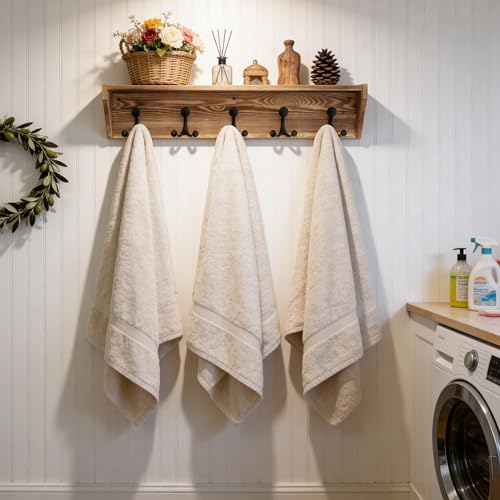 Wall Shelf with Hooks