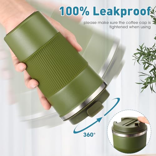 4 Pack 16 oz Bulk Travel Coffee Mug with Lid Reusable Vacuum Insulated Coffee Tumbler Double Wall Thermal Stainless Steel Camping Tea Cup for Christmas Winter Drinks Employee Gift (4 Count)