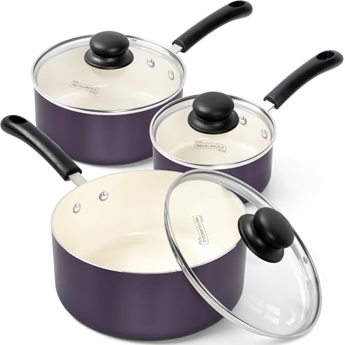 Nonstick Sauce Pan with Lid (3 Count)