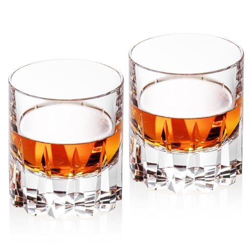 Crystal Whiskey Glasses Set of 2 Handcrafted Old Fashioned Glasses (2 Count)