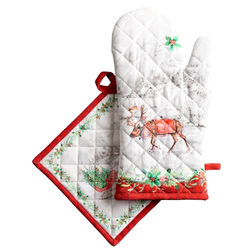 100% Cotton Oven Mitt & Pot Holder Set (2 Count)