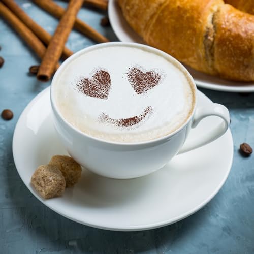 Coffee Stencils and Cookies Decoration 14Pcs 2.8”x2.8” and 4.3”x4.3” (14 Count)