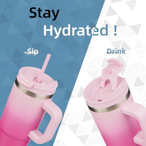 40 oz Insulated Tumbler Water Bottle with Handle