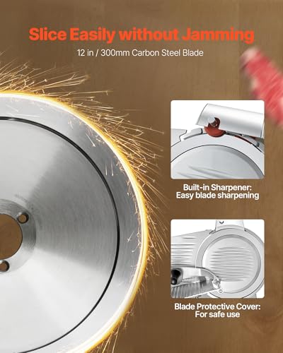 12" Commercial Meat Slicer 320W Electric Deli Food Cutter
