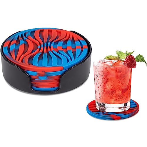 6 Pcs Rubber Drink Coasters Holder Silicone Cup Mat Outdoor Plastic Coaster