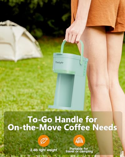 Mini Single Serve Coffee Maker for K Cups and Grounds with Handle