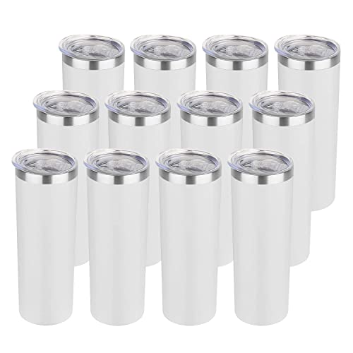 20 oz Skinny Tumblers Bulk Set (12 Count)