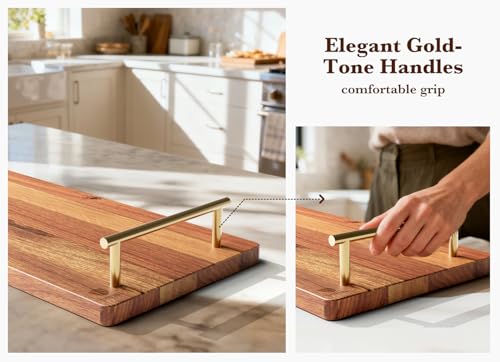 Large Charcuterie Board with Metal Handles