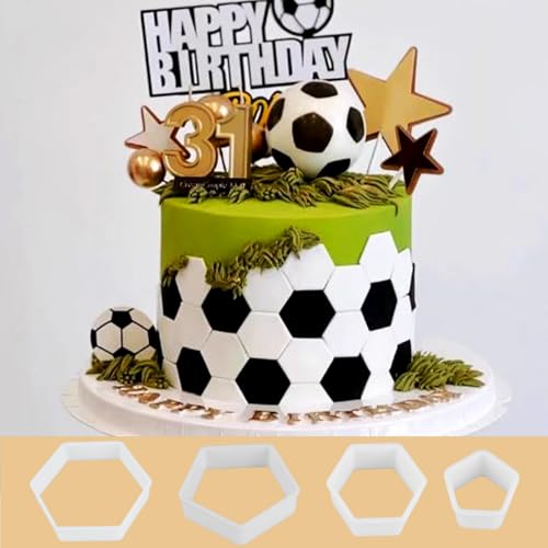 8 Pcs Soccer Ball Hexagon Cookie Cutter (8 Count)