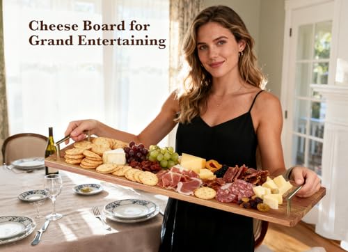 Large Charcuterie Board with Metal Handles