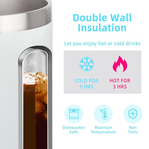 14oz sublimation Insulated Stainless Steel Coffee Mug with Lid Bulk 2 Pack (2 Count)