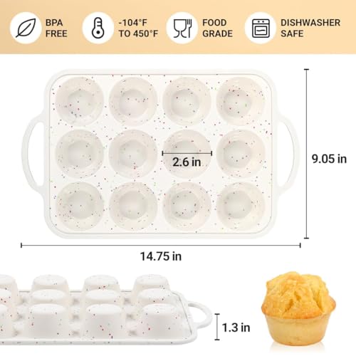 Silicone Muffin Pans for Baking (2 Count)