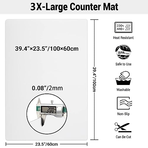 39.4x23.5in 2mm Extra Large Silicone Mat