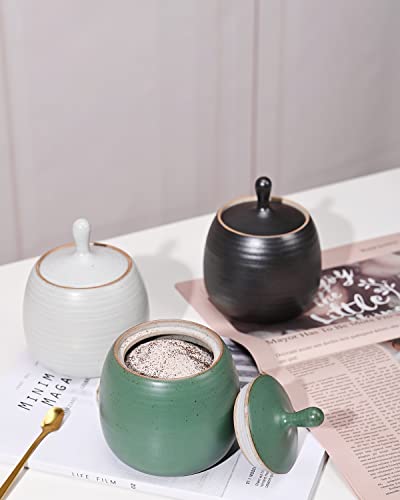 Kitchen Canisters Ceramic Storage Jar with Silicone Airtight Lid White