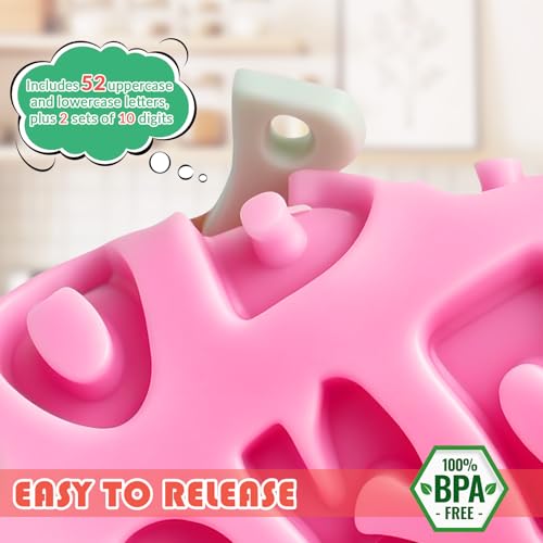 HKMTT Letter Molds Silicone for Chocolate Fondant Clay