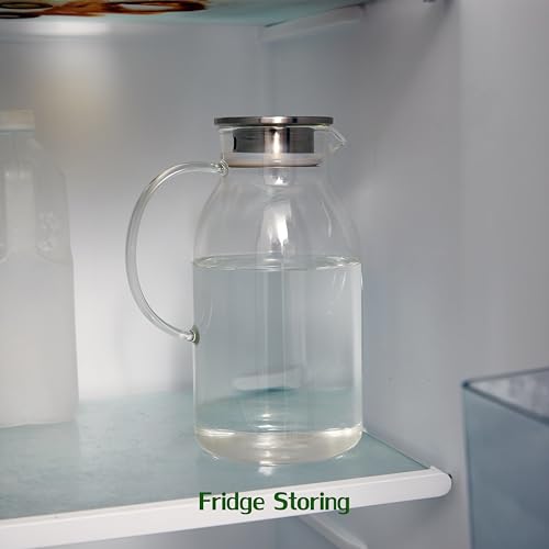 2.4L Heat Resistant Glass Pitcher with Lid