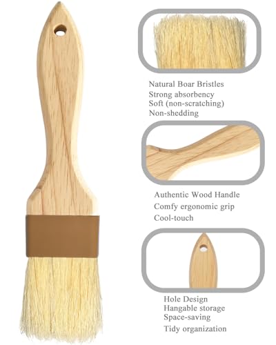 Natural Bristle Basting & Pastry Brush Set