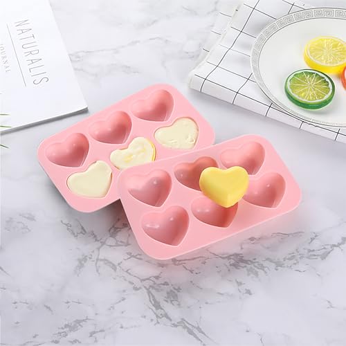 Heart Silicone Molds 3pcs Valentine's Heart Chocolate Molds for Candy Ice Cube Resin Soap Jelly