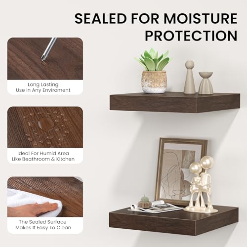 Square Floating Shelves for Wall (3 Count)